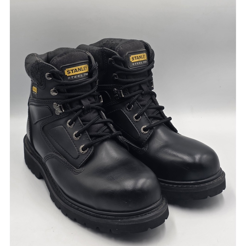 Stanley Steel Toe Work Boots Men's 7W Black ANSI Z41 PT99 Safety Lace Up